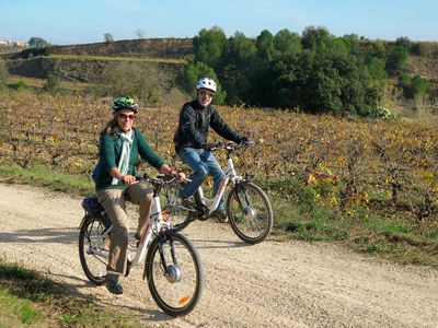 Ruta tranquila en bici hacia la bodega Miquel Jané+Menú en Font-rubí